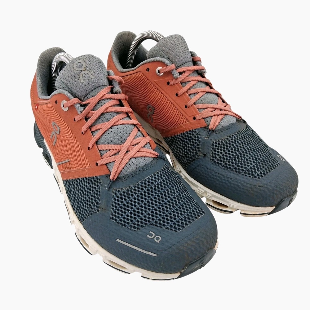 On Running Shoes Mens Size 8 Blue Orange CloudTec Road Athletic Sneakers - Picture 2 of 9
